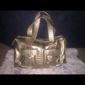 Michael Kors Metallic Gold Leather Double Flap